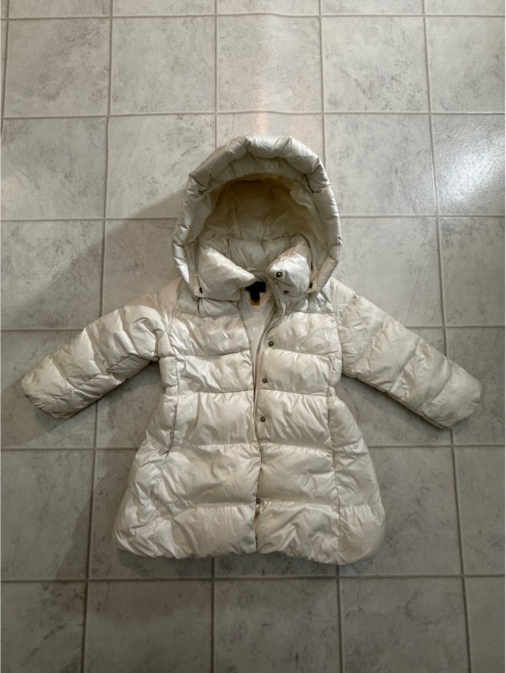 Polo Ralph Lauren Girls White Hooded Puffer Coat Size 3 3T